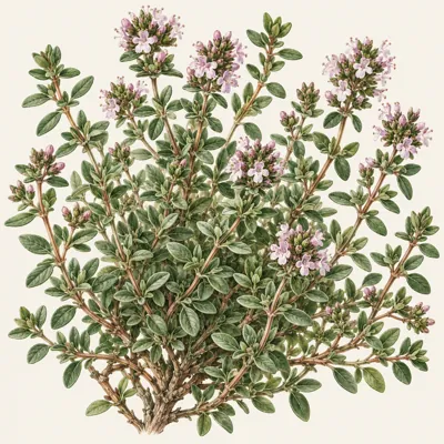 Dekoracyjna ilustracja: Tymianek