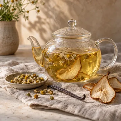 Composición de infusión: Manzanilla y pera